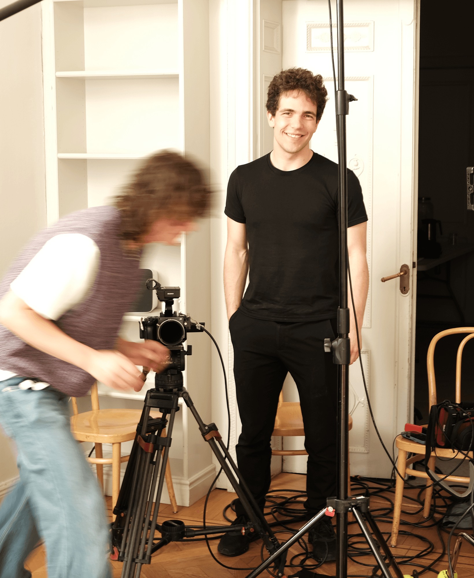 A Scape teammate filming in the studio.